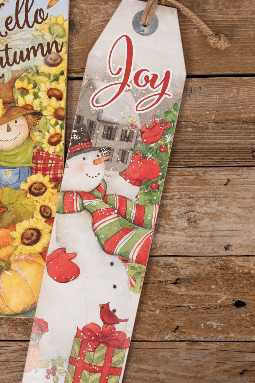 23.5” Fall/Holiday Double-Sided Wall Decor