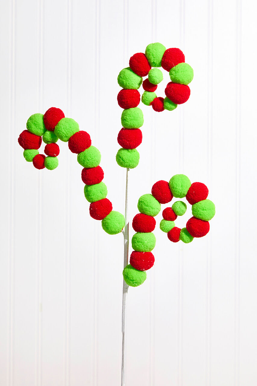 28" Felt Ball Spiral Curly Spray