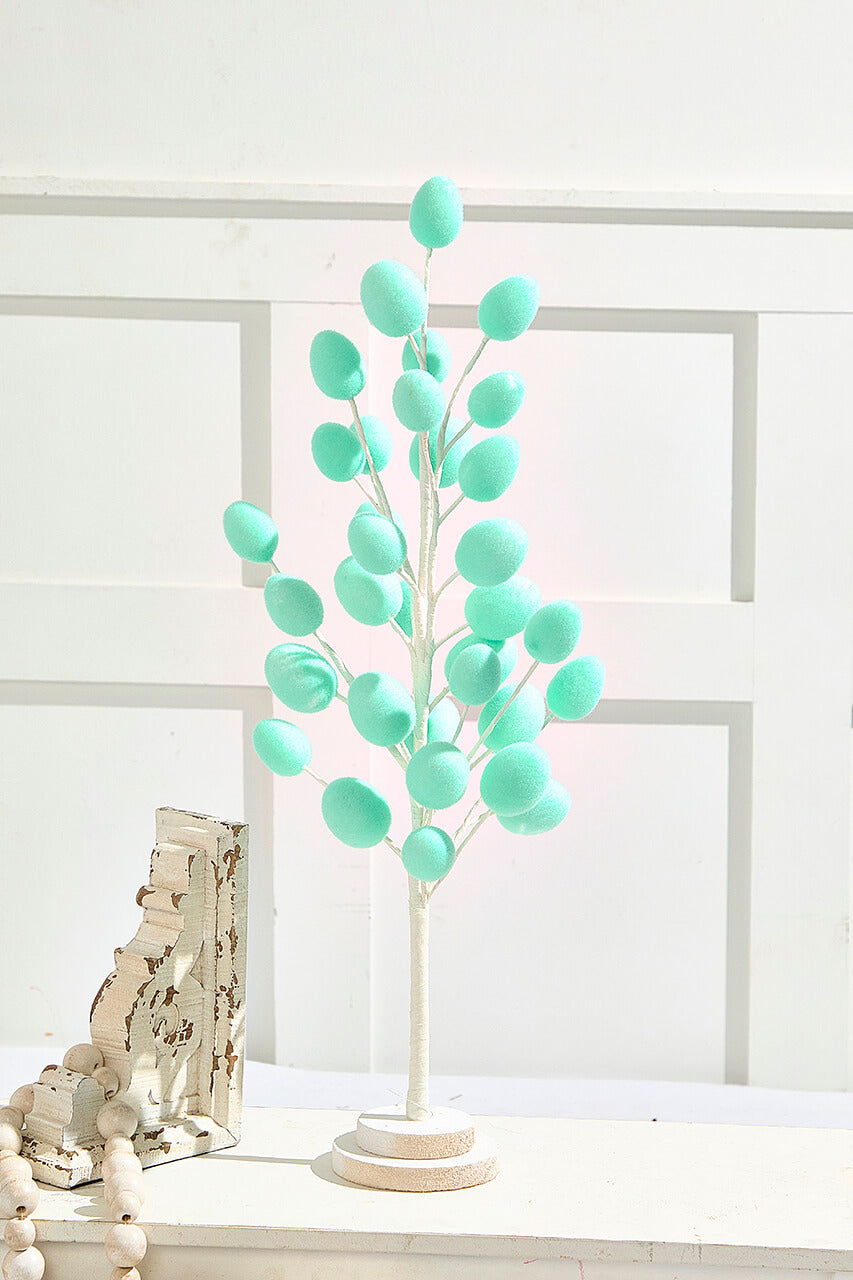 22.5" Colorful Flocked Egg Tree