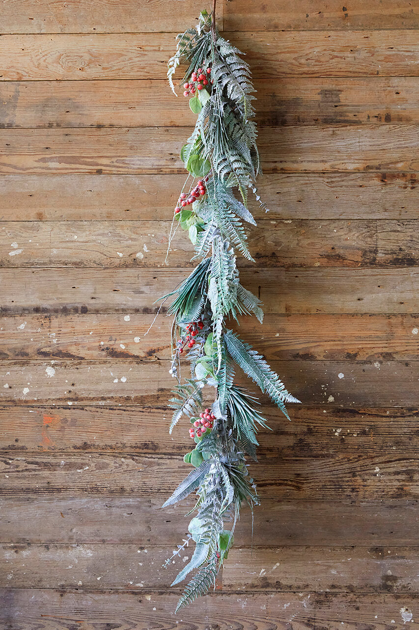 65” Flocked Fern Garland