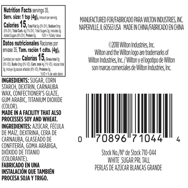Wilton White Pearlized Sugar Pearls – 5 oz.