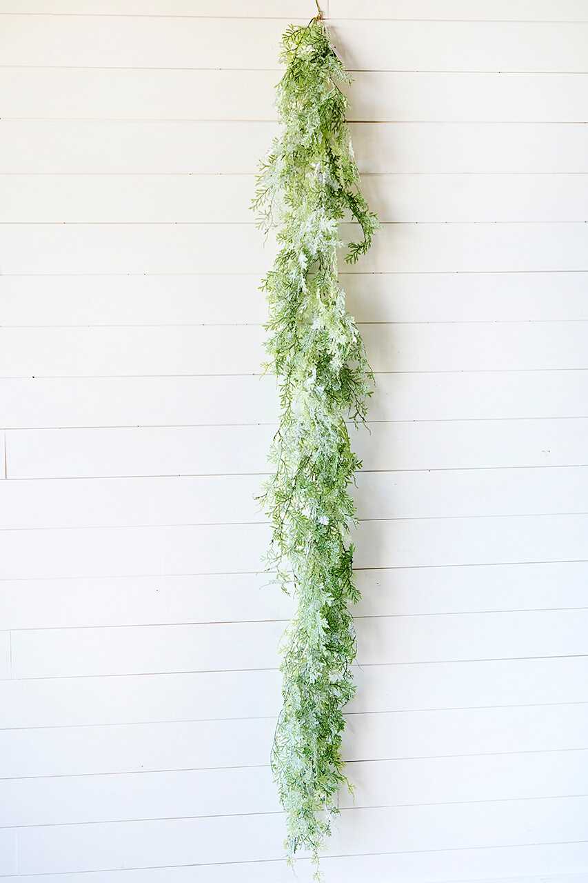 73” Frosted Fern Cone Garland