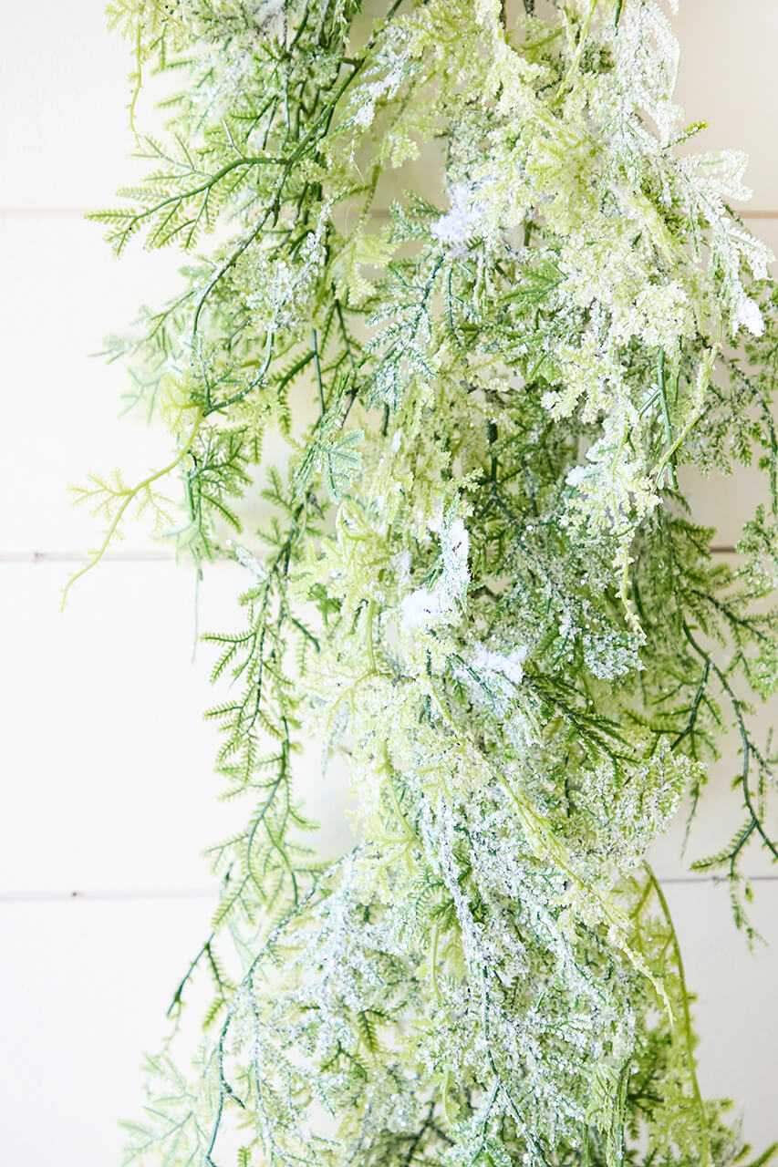 73” Frosted Fern Cone Garland