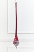 15.5" Burgundy Glass Drop Ornament
