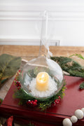 9” Clear White Candle Lamp Ornament