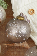 3" Ball Text Glass Ornament