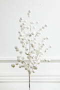 29” Glitter Crabapple Spray - White