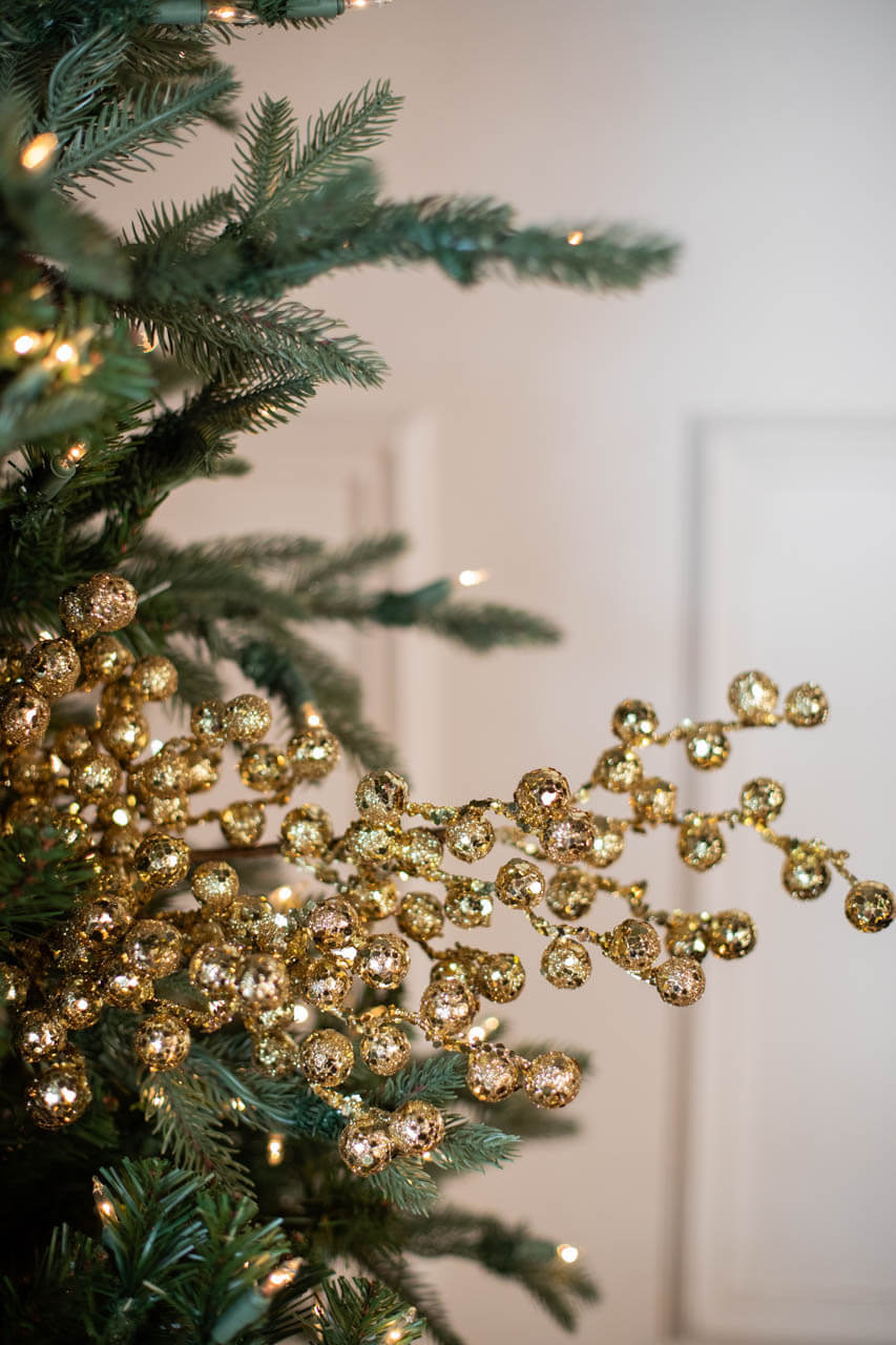 29” Gold Glitter Crabapple Spray