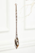 9" Slate Gray Drop Glass Ornament