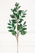26" Dark Green Metallic Pomegranate Stem