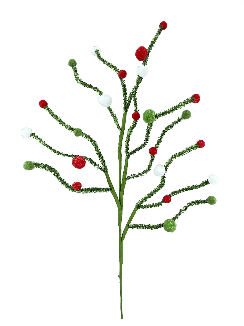 31” Felt Ball Twig Spray
