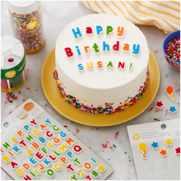Wilton Happy Birthday Icing Decorations, 0.8 oz.