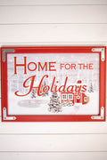 25.9” Wood “Home For The Holidays” Wall Decor