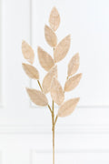 28" Taupe Iced Leaves Spray