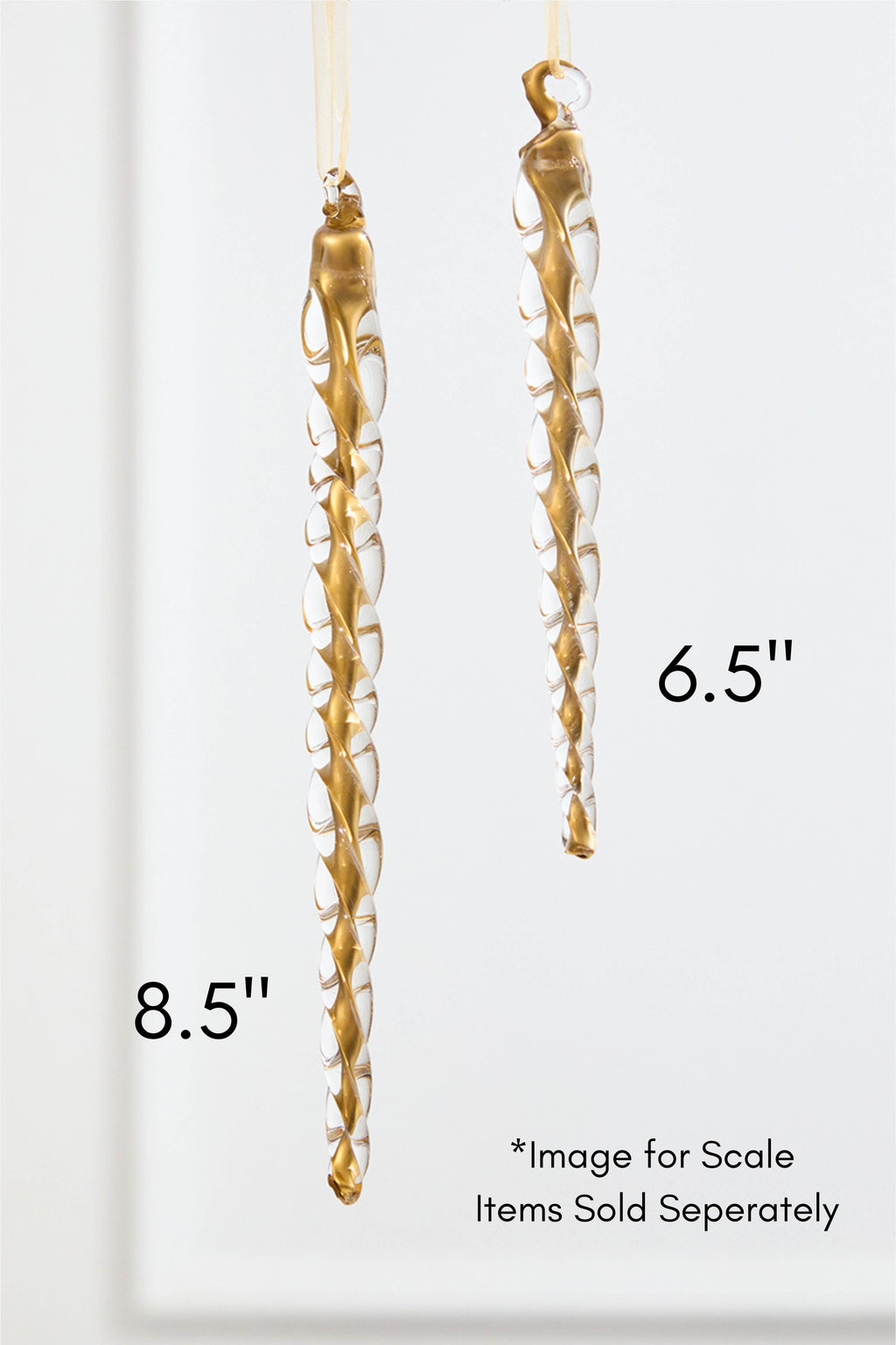 8.5" Gold Glass Icicle Ornament