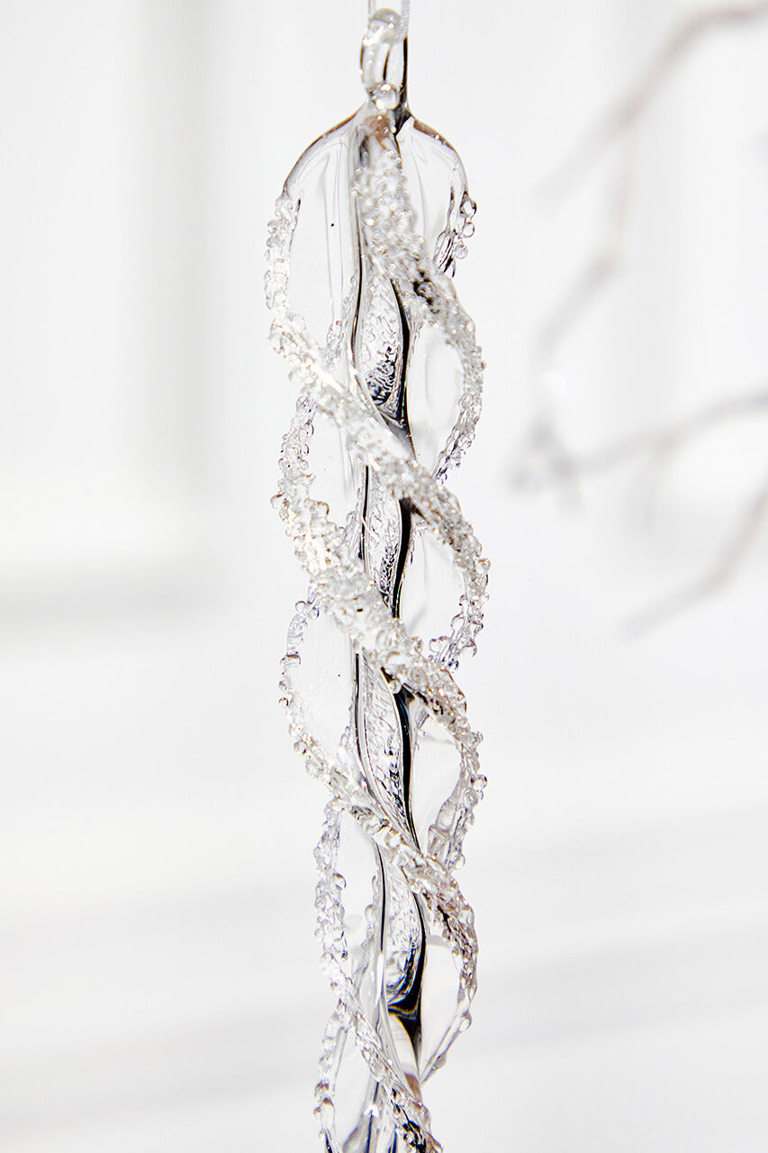 9" Glass Icicle Ornament - Medium