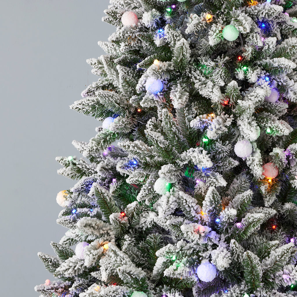6.5' Snow Kissed Pine Tree with 350 Multicolor LED Lights