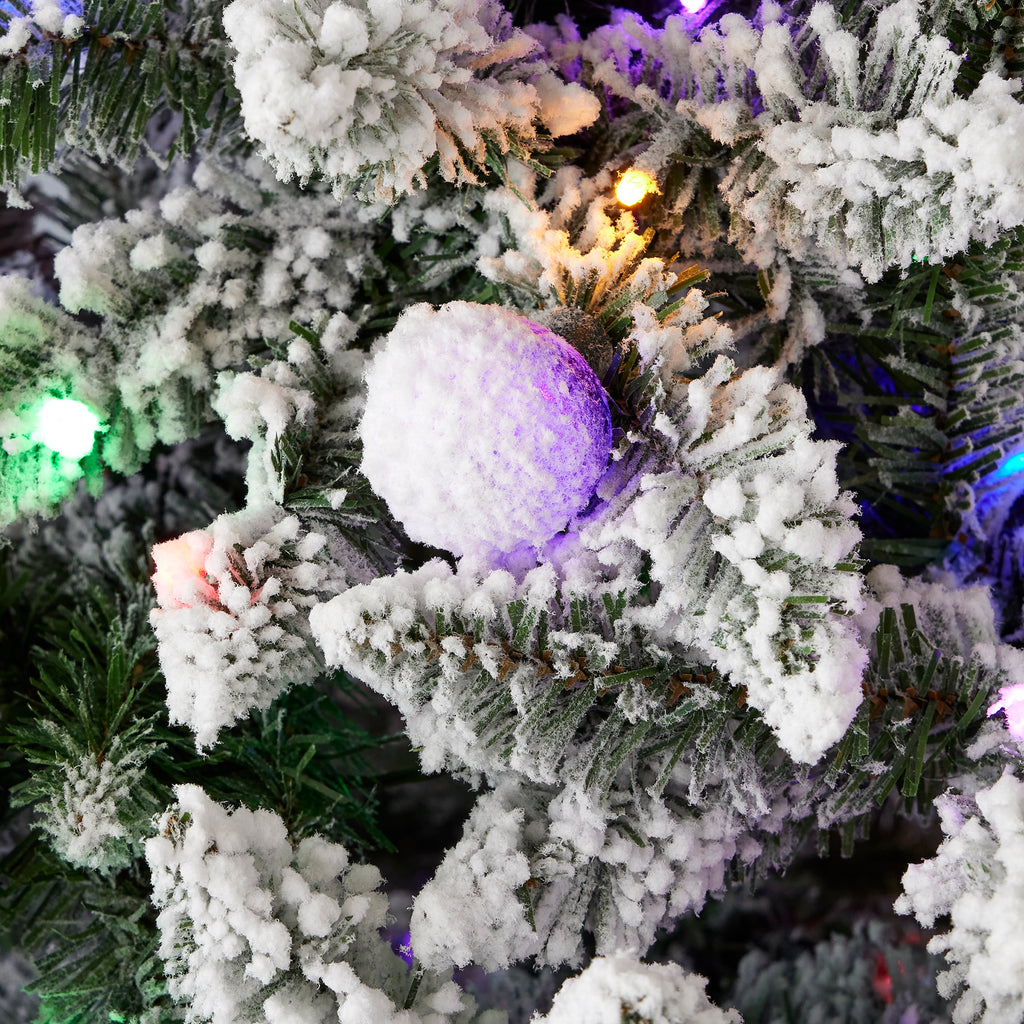 6.5' Snow Kissed Pine Tree with 350 Multicolor LED Lights
