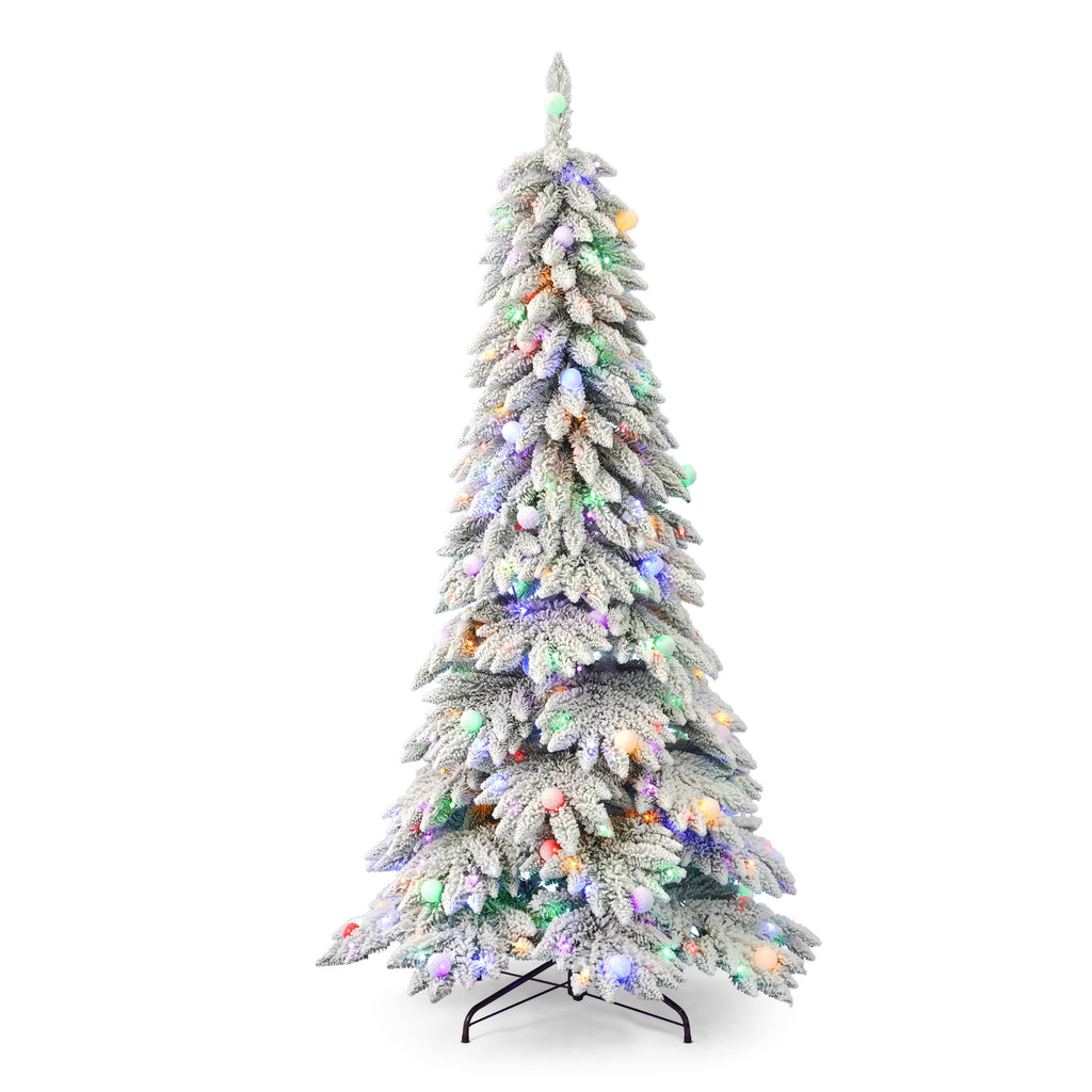 6.5' Snow Kissed Pine Tree with 350 Multicolor LED Lights
