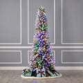6' Slim Snow Kissed Pine Tree with 200 Multicolor LED Lights
