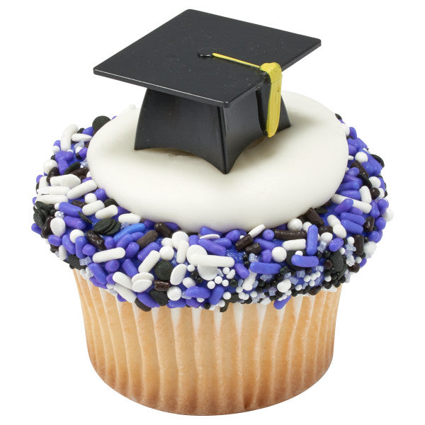 Graduation 3D Hat Cupcake Cake Pics - set of 144