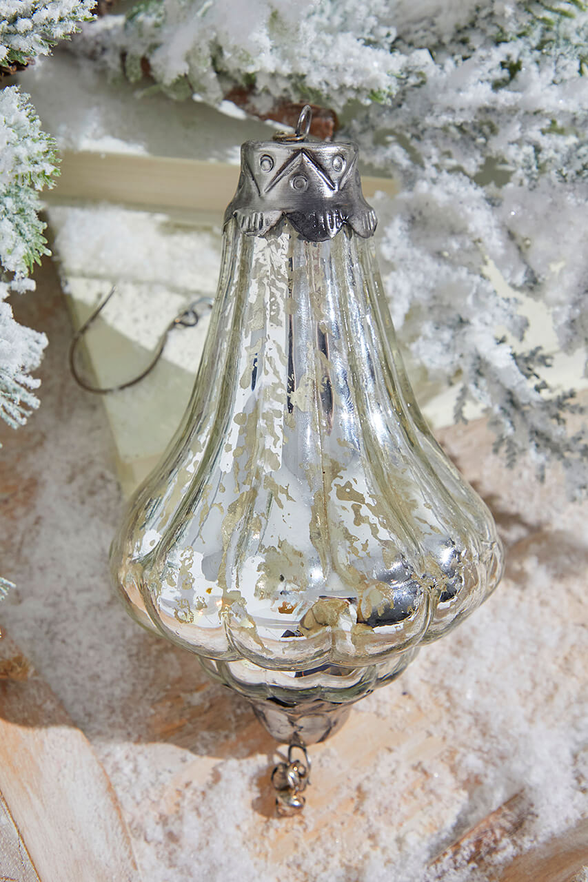 7" Lantern Elizabethan Mercury Glass Ornament