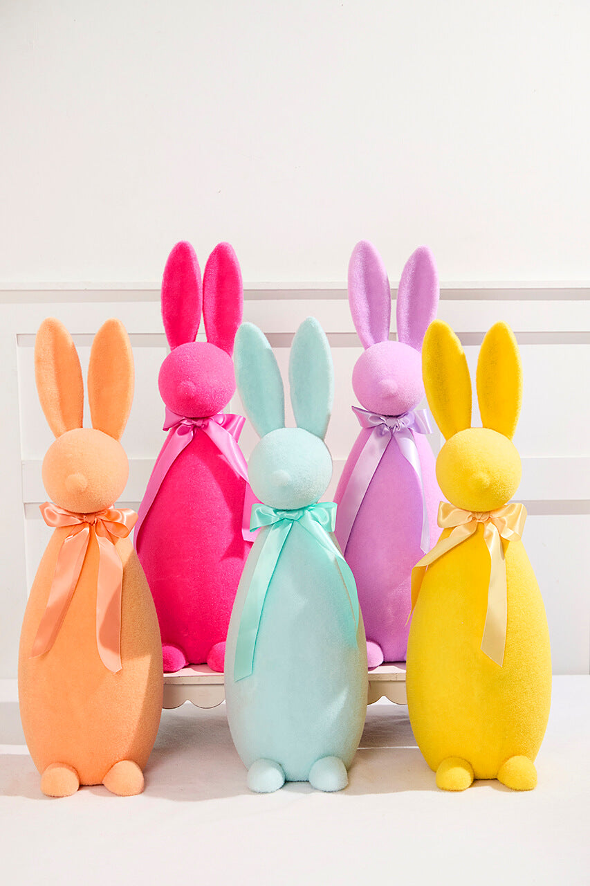 26" Large Flocked Easter Bunnies