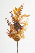 30" Pumpkin with Leaves and Berries Spray