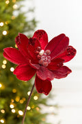18" x 9" Red Jewel Magnolia Stem