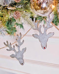 Galvanized Metal Reindeer Banner