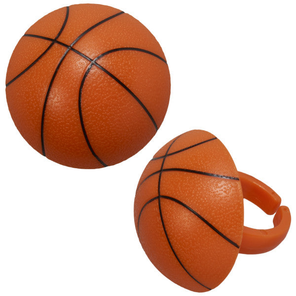 Basketball Rings 3D, Cupcake Decorations, Food Safe Cake Toppers – 144 Pack