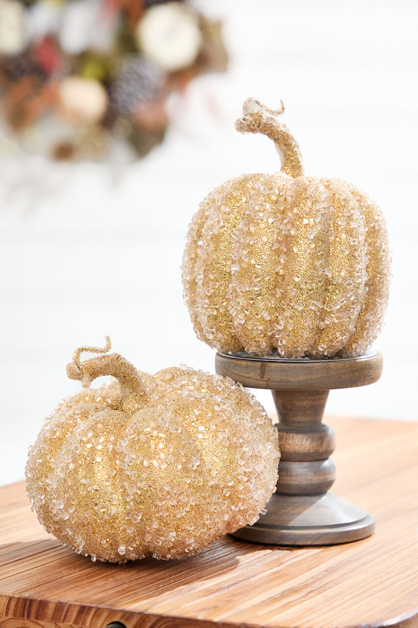 5" - 8" Iced Beaded Pumpkin
