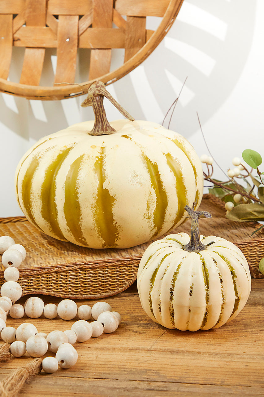 9" x 5" Creme/Green Latex Harvest Pumpkin Vine