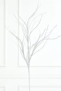 32" Silver Glitter Curly Grass Spray