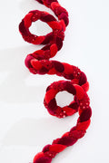 66" Red Velvet Sequin Braided Roping