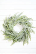 26" Iced Cedar Wreath