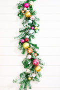 48" Snow Glitter Ball Retro Tinsel Garland