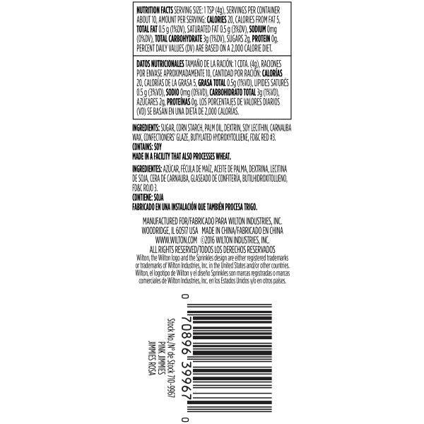 Wilton Pink Jimmies Sprinkles Tube – 1.5 oz.