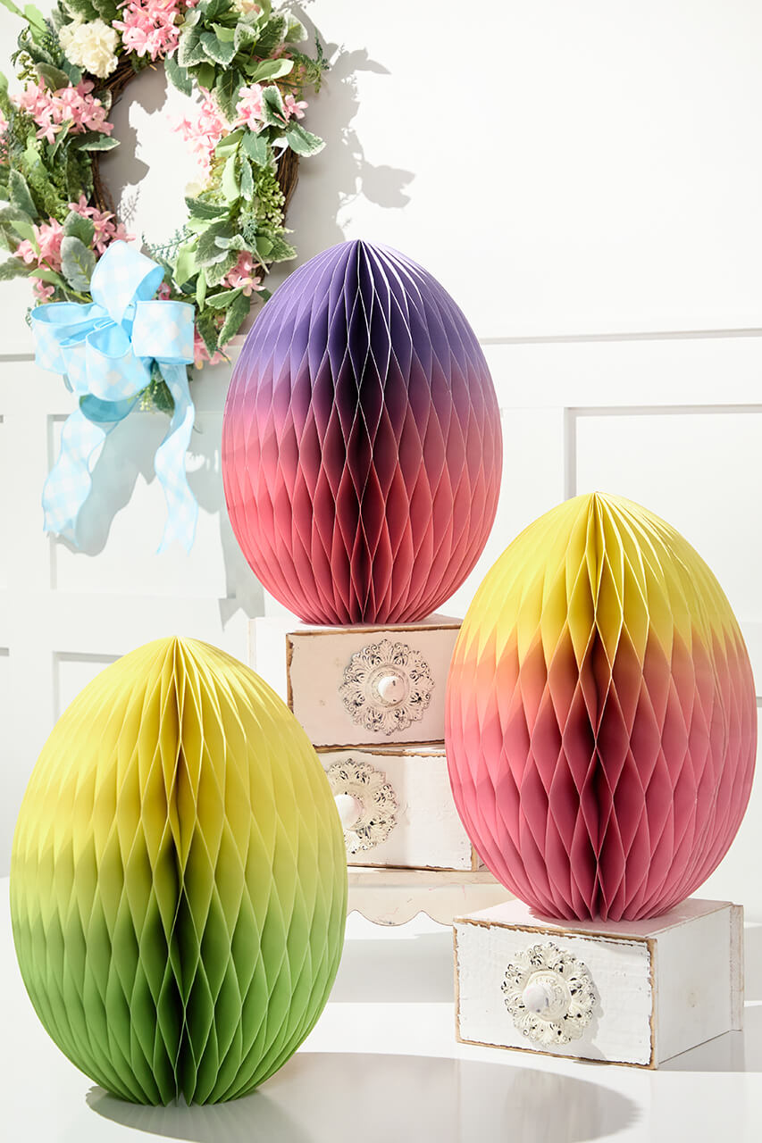 14" Paper Honeycomb Ombre Egg