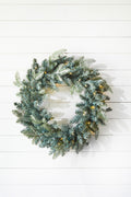 22" Park Hill Frosted Blue Spruce LED Wreath