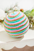 5" Aqua & Pink Twirl Ball Ornament