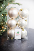 3.1” Shiny/Matte Pearl Shatterproof Ornaments - Set of 6