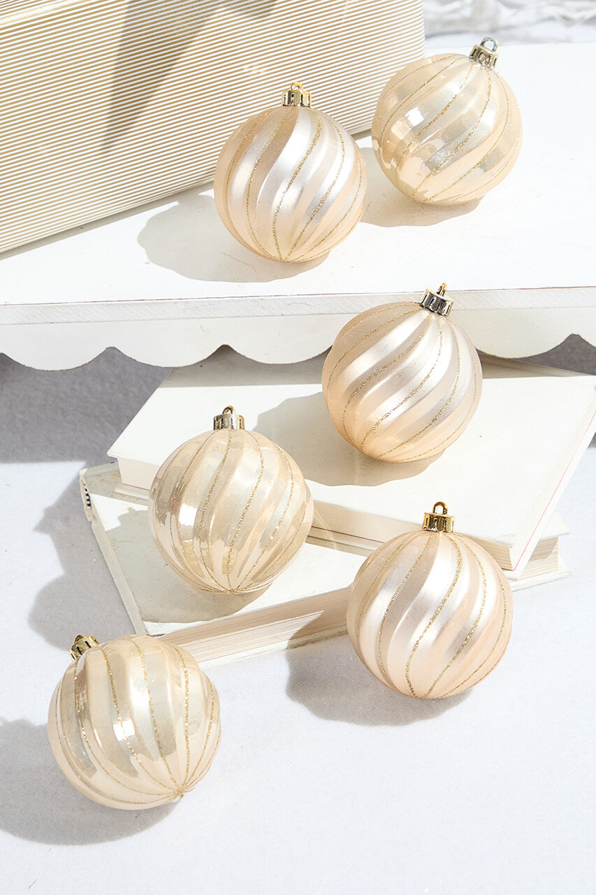 3" Pearl Shatterproof Boxed - Set of 6