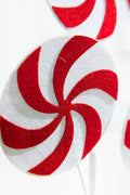 20” Red and White Peppermint Swirl Stem