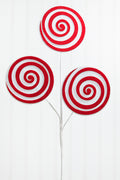20” Red and White Swirl Candy Stem