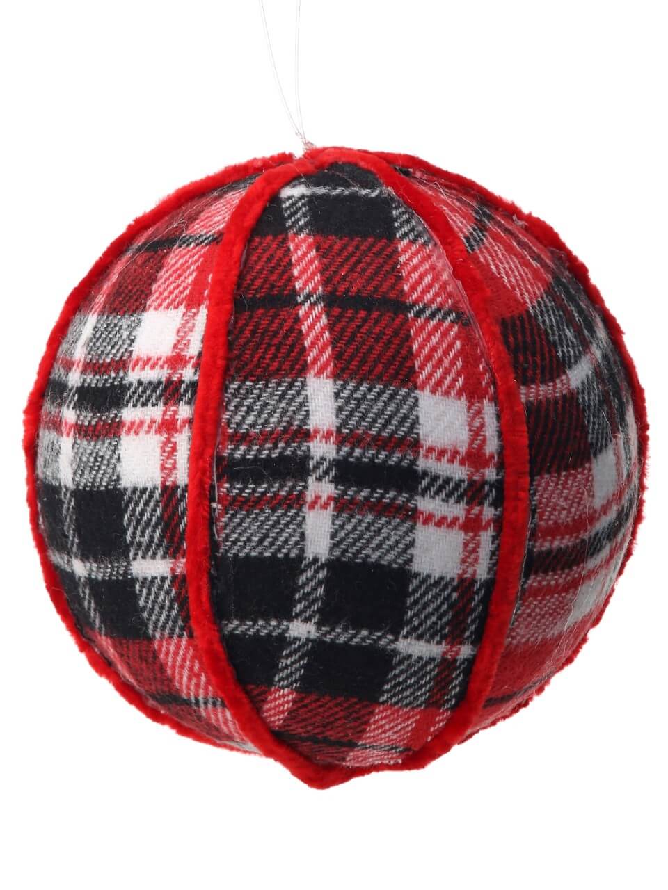 4” Fabric Plaid Ball Ornament