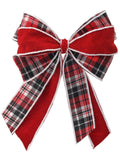 16" x 10” Double Plaid Bow Ornament