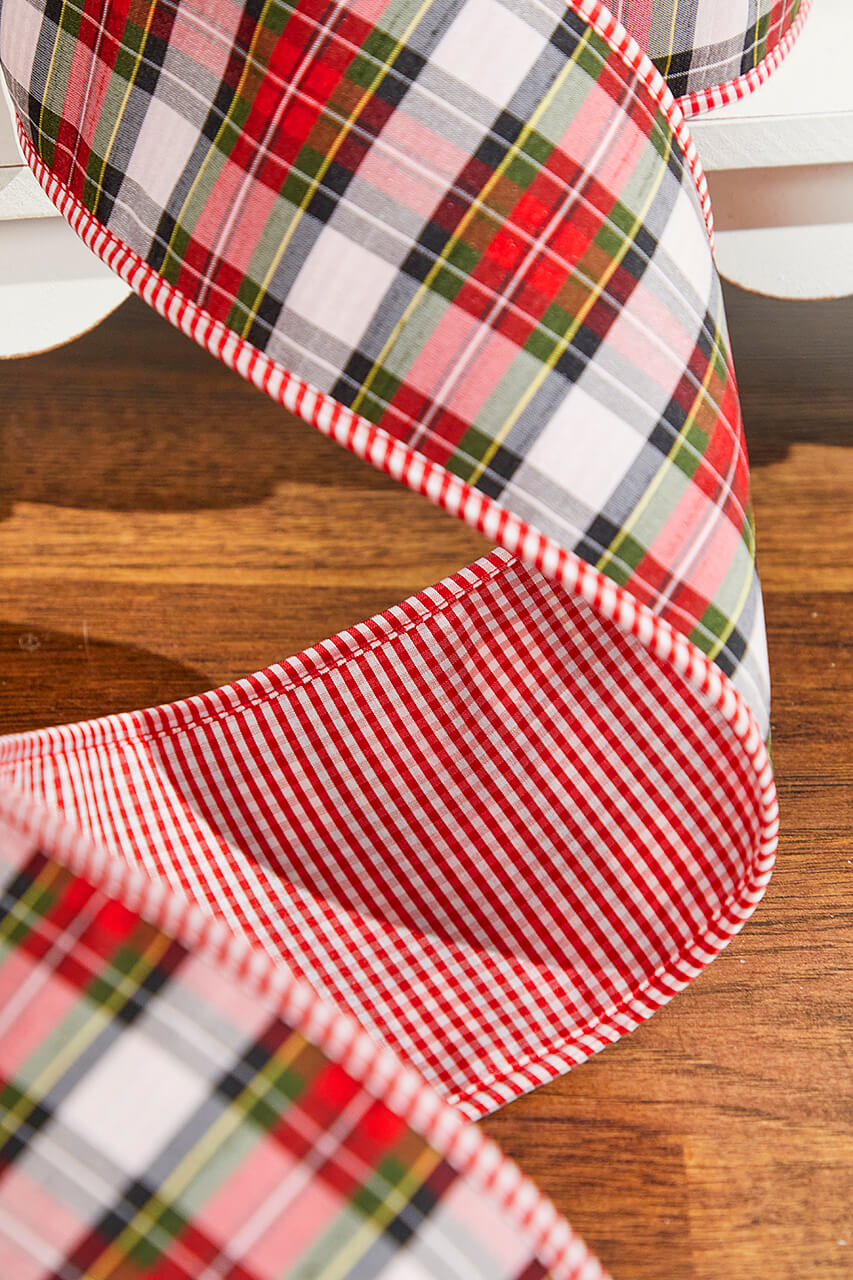 4" x 10 Yard Plaid Gingham Double Sided Ribbon