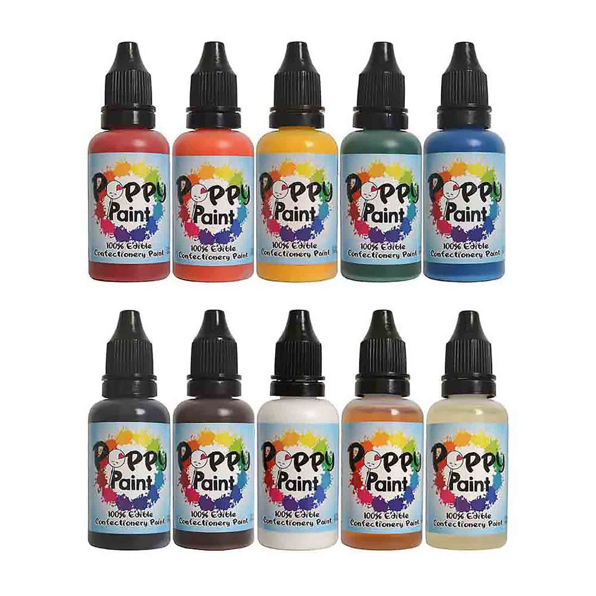 Poppy Paint Edible Confectionery Paint – 30 ml (Select Your Color)