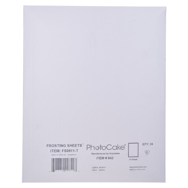 PhotoCake Frosting Sheets, 1/4 Sheet - Edible Printer Paper 24 pages